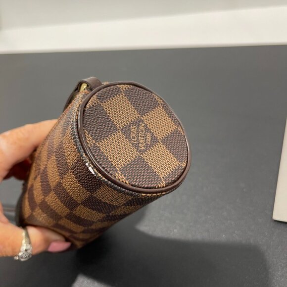 Louis Vuitton Papillon Pouch Mini Hand Bag Damier Ebene Brown (JB1285) - Picture 3 of 8